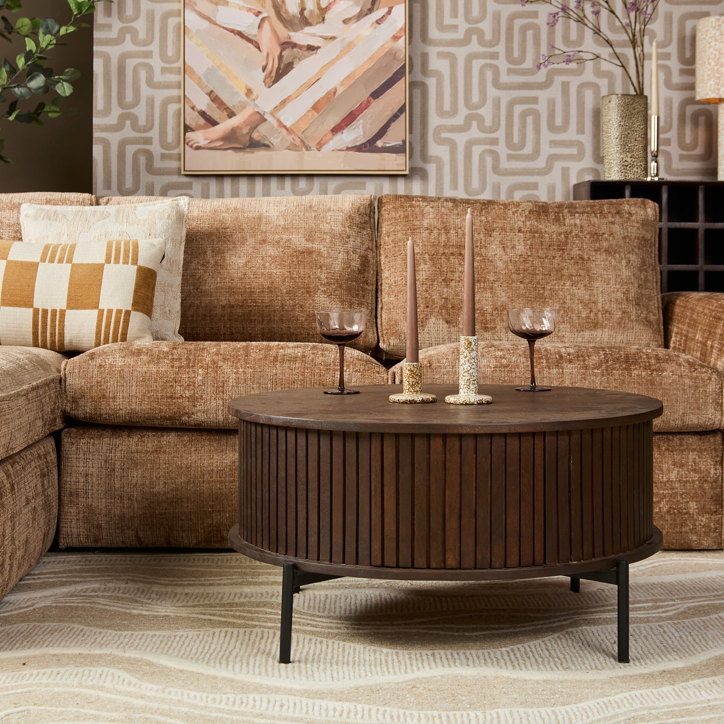 Salontafel Madison Bruin | 80 cm | Rond