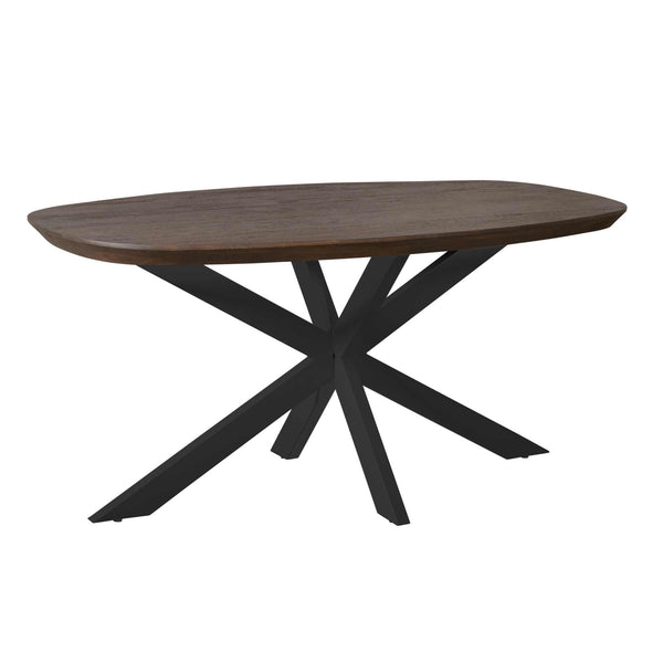 Eettafel Madison Bruin | 160 cm | Deens Ovaal | Poot Zwart