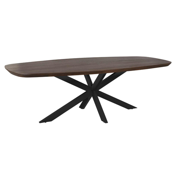 Eettafel Madison Bruin | 200 cm | Deens Ovaal | Poot Zwart