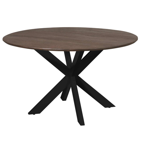 Eettafel Madison Bruin | 130 cm | Poot Zwart
