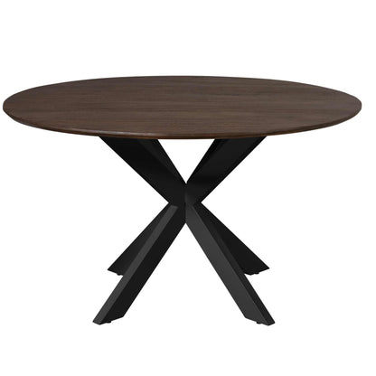 Eettafel Madison Bruin | 130 cm | Poot Zwart