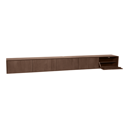 Floating TV cabinet Madison Walnut | 280 cm