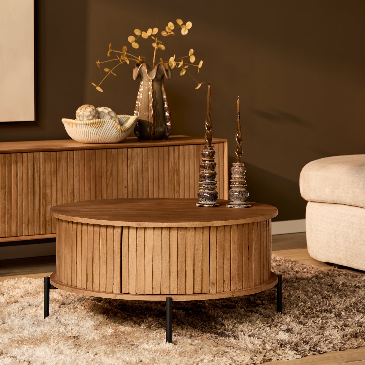 Salontafel Madison Natuurlijk | 80 cm | Rond