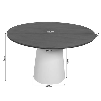 Eettafel Madison Natuurlijk | 150 cm | Kolom Poot