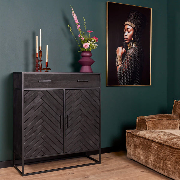 Kast New York | Mangohout en staal | 100 cm