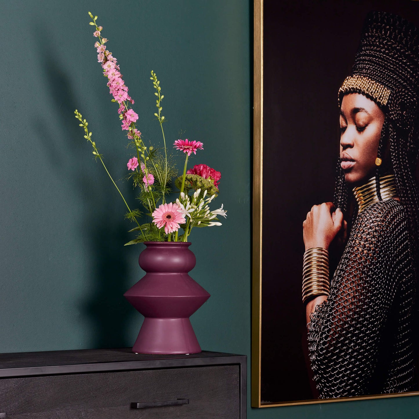 Kast New York | Mangohout en staal | 100 cm