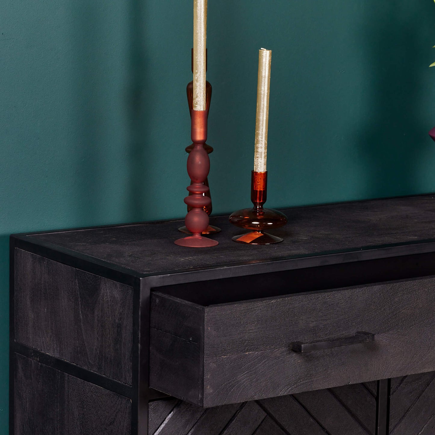 Kast New York | Mangohout en staal | 100 cm