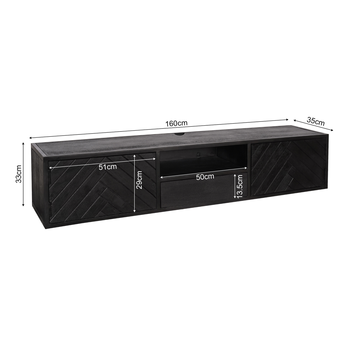 Zwevend tv-meubel New York | 160 cm