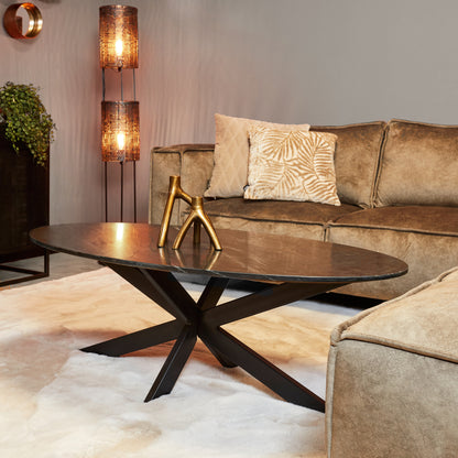 Coffee table Faye Black marble | 120 cm | Oval
