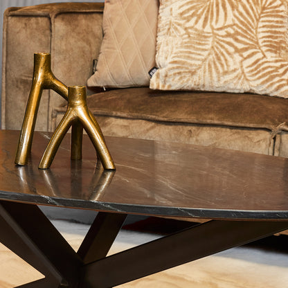 Coffee table Faye Black marble | 120 cm | Oval