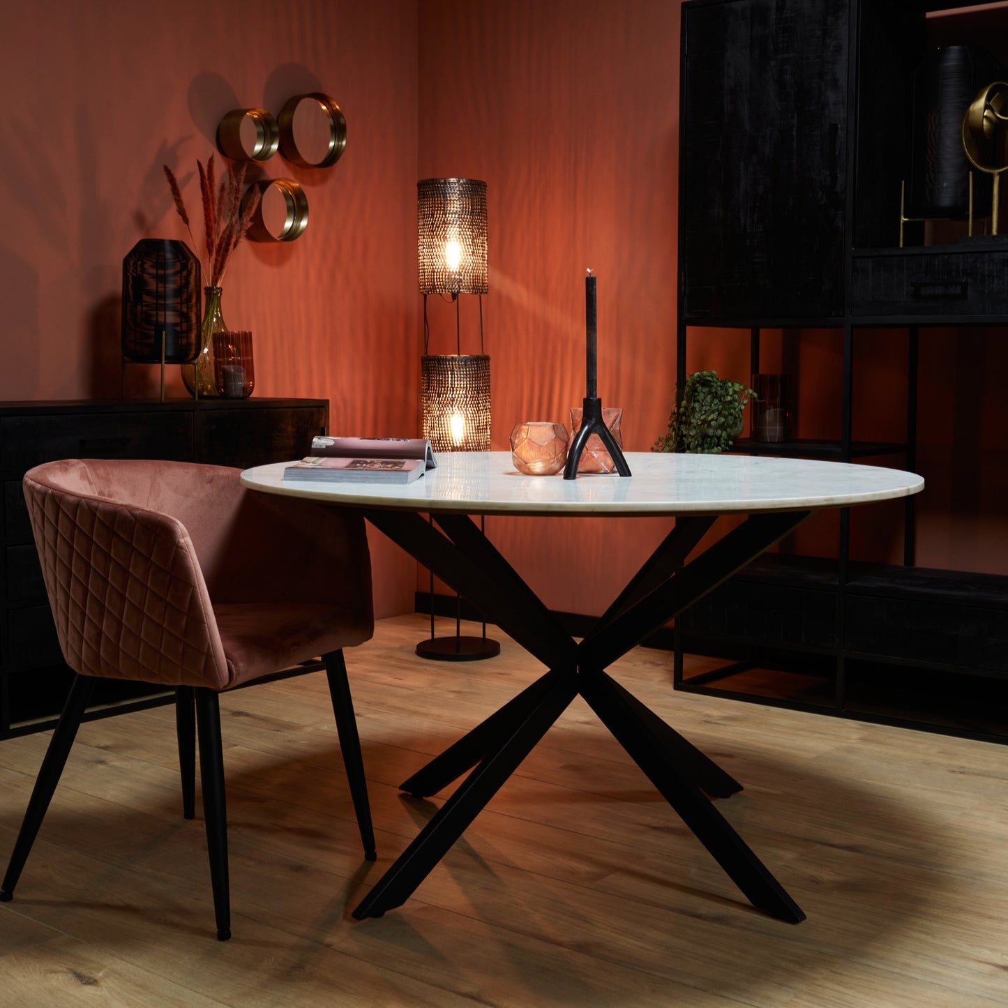 Eettafel Lynn | Rond | Wit marmer | 130 CM