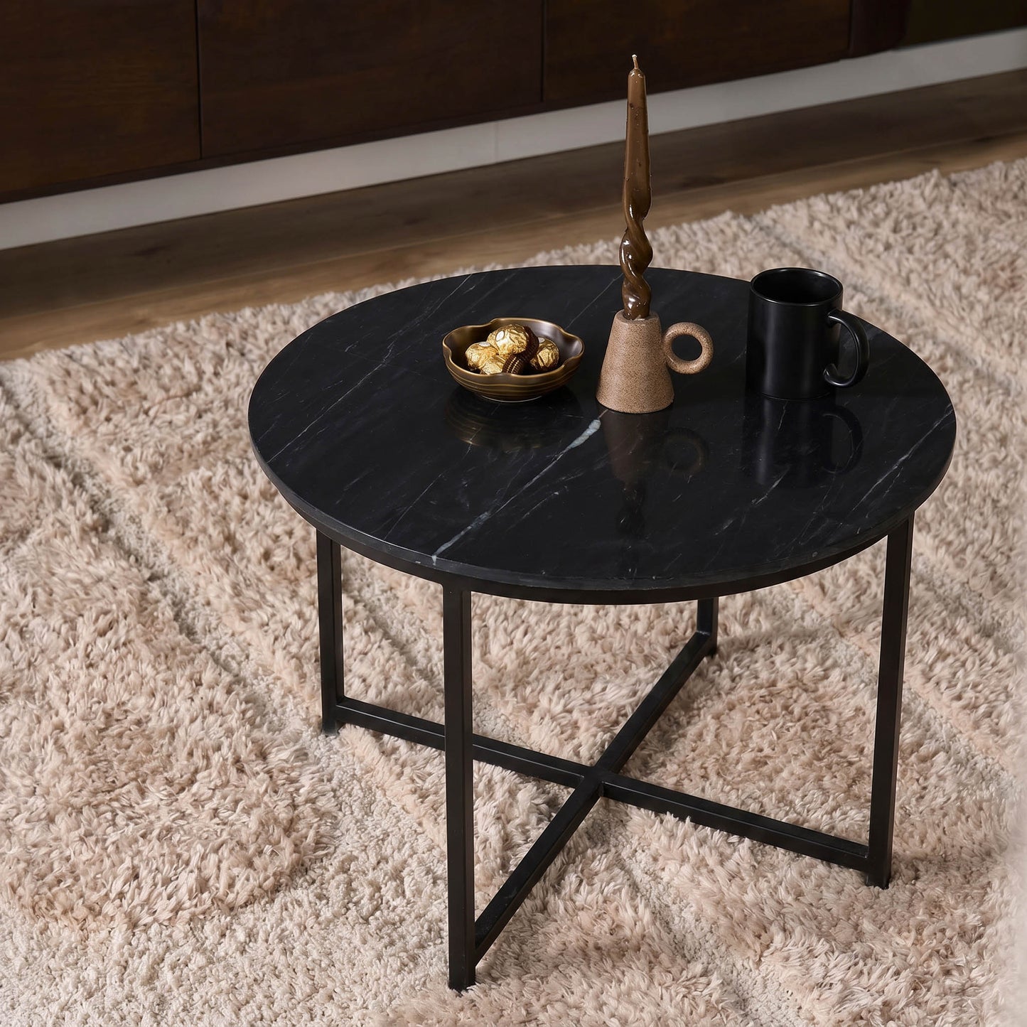 Salontafel Collin | Zwart marmer 75 cm