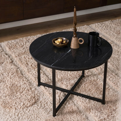 Salontafel Collin | Zwart marmer 75 cm