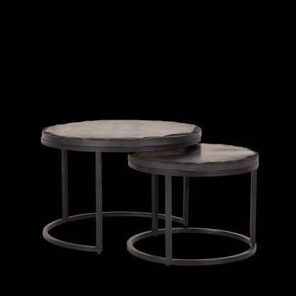 Salontafel set Ora | Zwart Kadappa Stone 60-45 cm