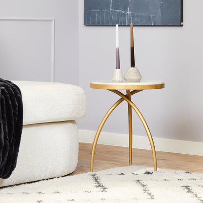 Side table Kay | White marble 40 cm