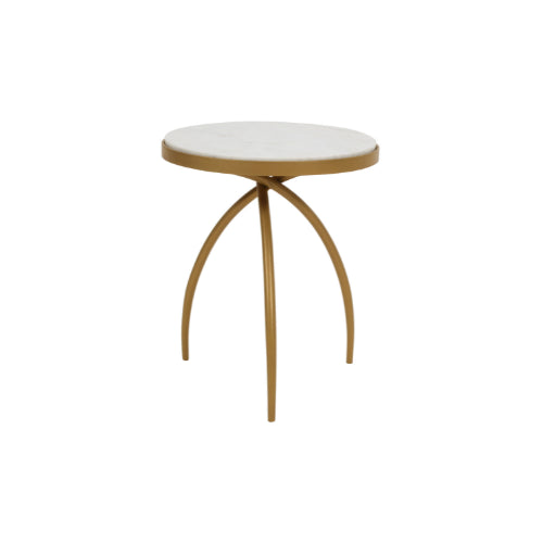 Side table Kay | White marble 40 cm