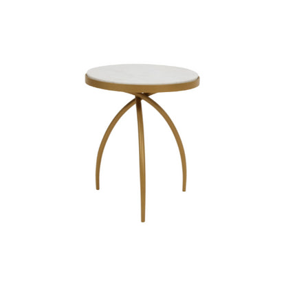 Side table Kay | White marble 40 cm