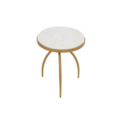 Side table Kay | White marble 40 cm