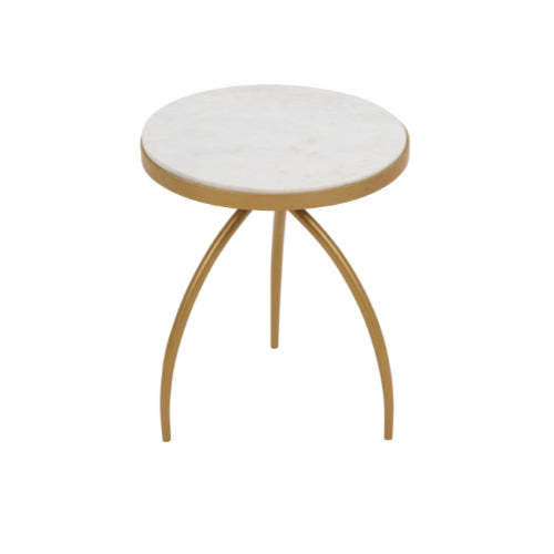 Side table Kay | White marble 40 cm