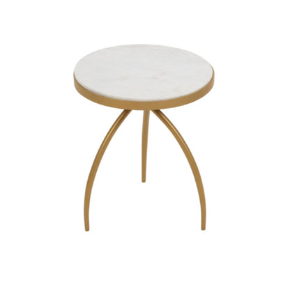 Side table Kay | White marble 40 cm