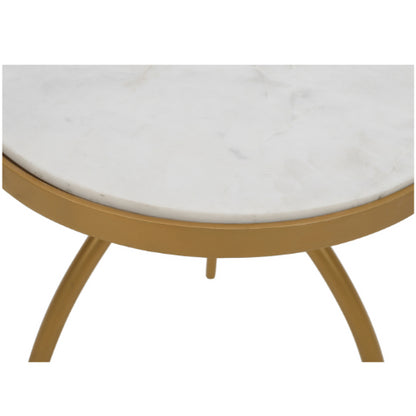 Side table Kay | White marble 40 cm