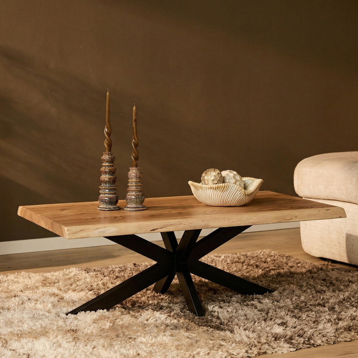 Boomstam salontafel Live Edge 120x60 cm