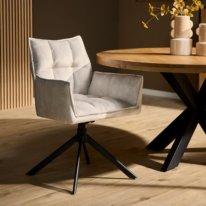 Eetkamerstoel Dani | Velvet Champagne (set van 2)