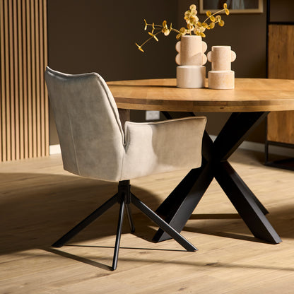 Eetkamerstoel Dani | Velvet Champagne (set van 2)