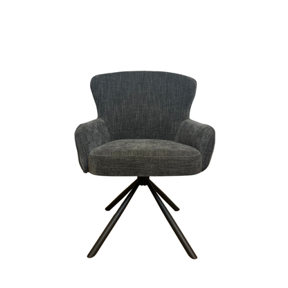 Dining chair Hanna | Charcoal Brown | With armrest 