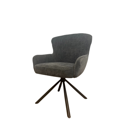 Dining chair Hanna | Charcoal Brown | With armrest 