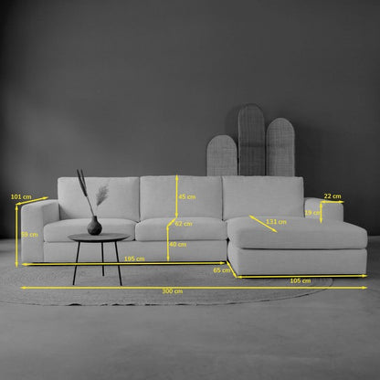 Corner sofa Uno / Chaise Longue / Free Assembly + Disposal of Packaging