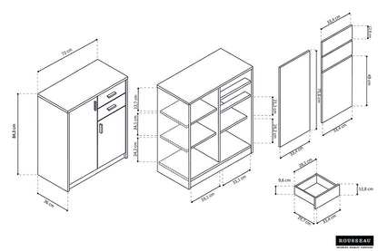 UITVERKOOP - Commode 'Space' met 2 deuren en 2 laden in Sonoma (1c)