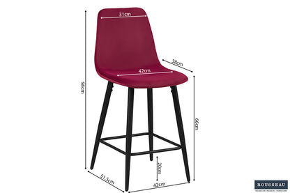 Counterstoel Boy Fluweel Bordeaux