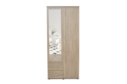 Wardrobe 'Marc' 2 doors with mirror Sonoma (2c)