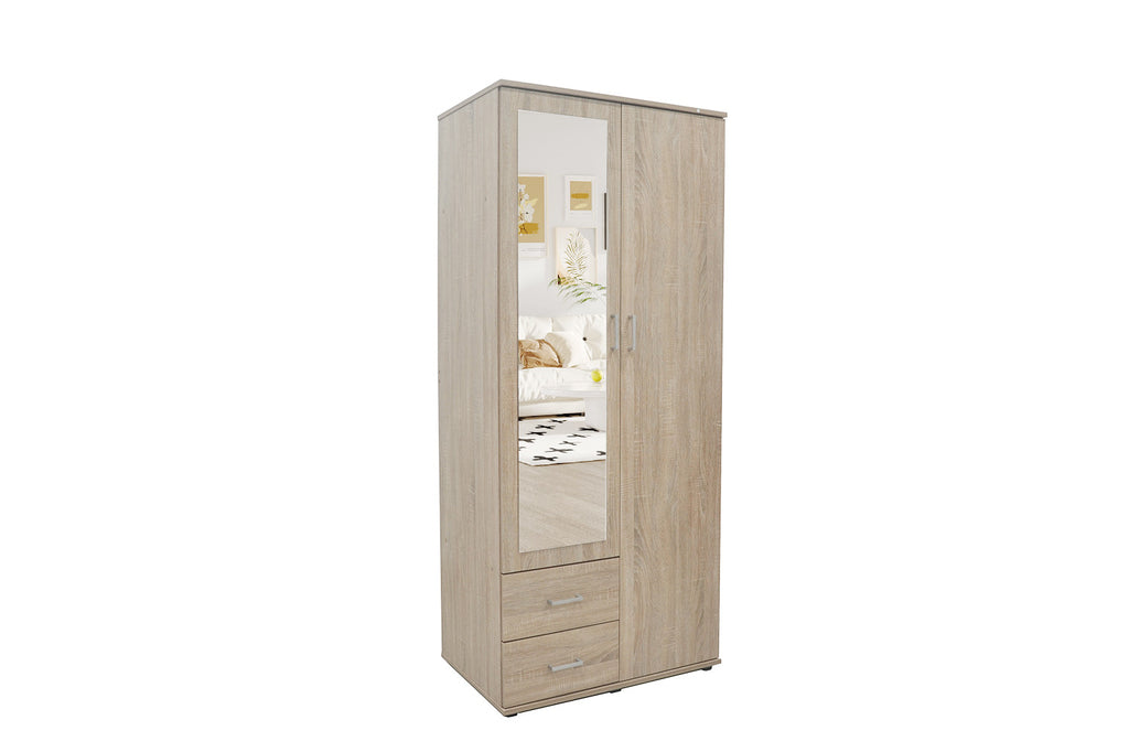 Wardrobe 'Marc' 2 doors with mirror Sonoma (2c)