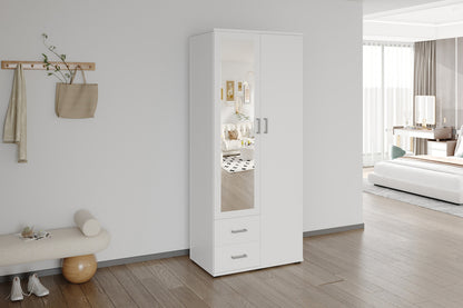 Wardrobe 'Marc' 2 doors with mirror White (2c)