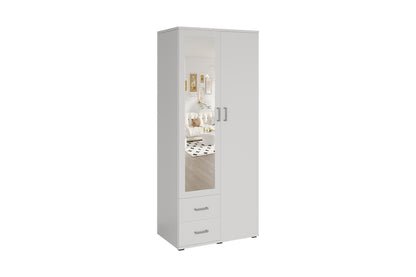 Wardrobe 'Marc' 2 doors with mirror White (2c)