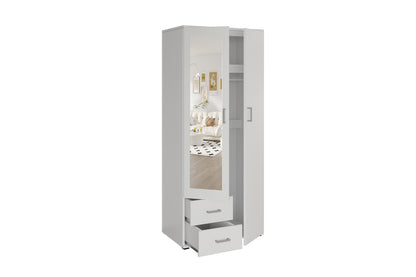 Wardrobe 'Marc' 2 doors with mirror White (2c)