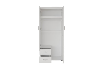 Wardrobe 'Marc' 2 doors with mirror White (2c)