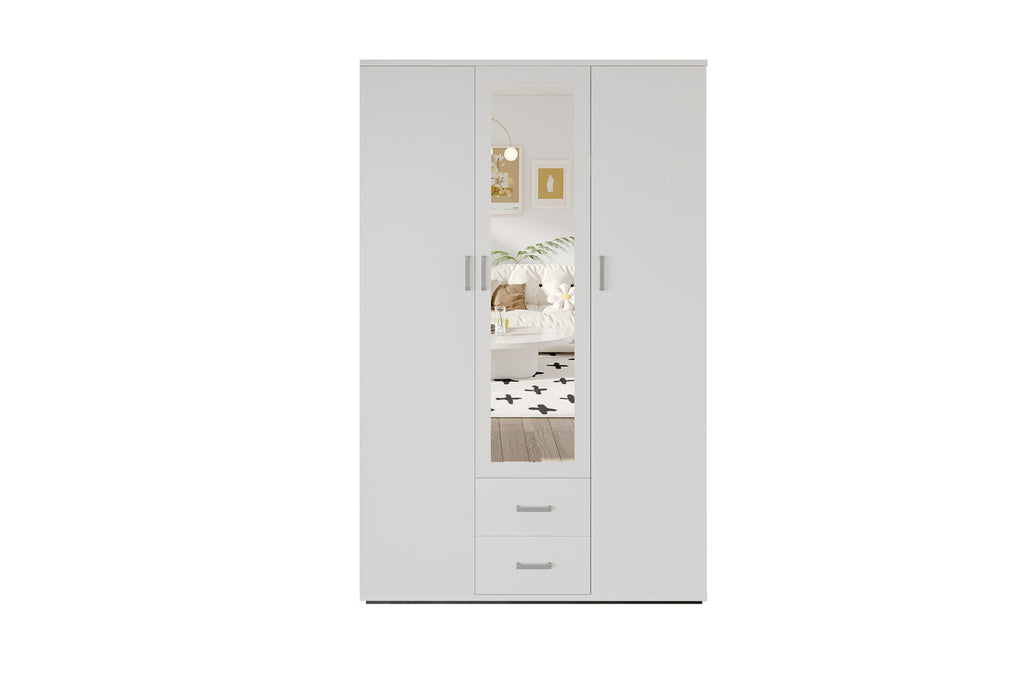 Wardrobe 'Marc' 3 doors with mirror White (2c)