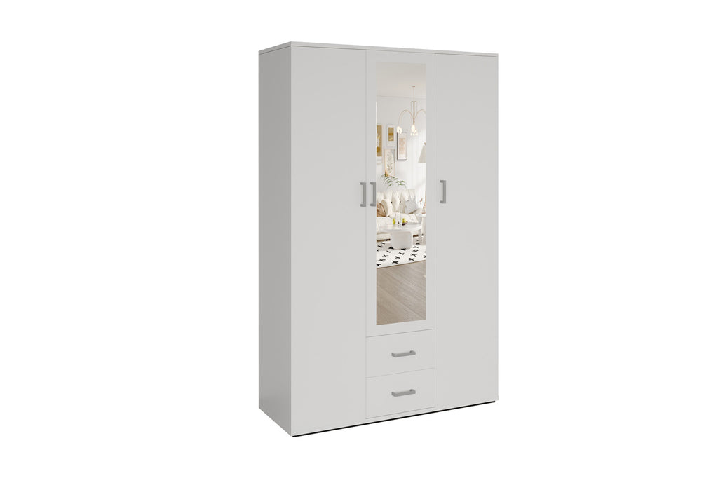 Wardrobe 'Marc' 3 doors with mirror White (2c)