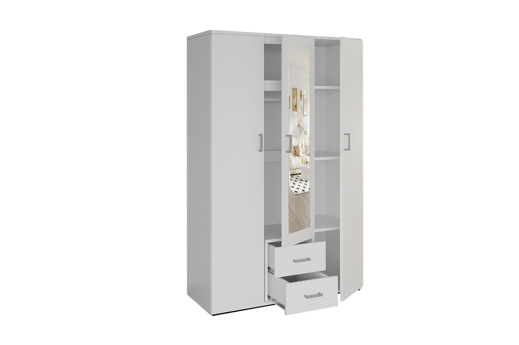 Wardrobe 'Marc' 3 doors with mirror White (2c)