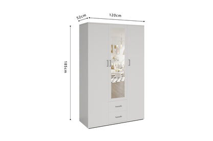 Wardrobe 'Marc' 3 doors with mirror White (2c)
