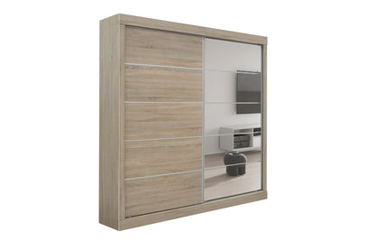 Wardrobe 'Mike' 2 Sliding Doors, 1 Mirror Door Sonoma (3c)