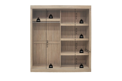 Wardrobe 'Mike' 2 Sliding Doors, 1 Mirror Door Sonoma (3c)