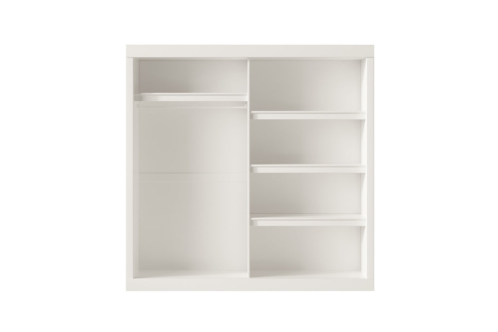 Wardrobe 'Mike' 2 Sliding Doors, 1 Mirror Door White (3c)