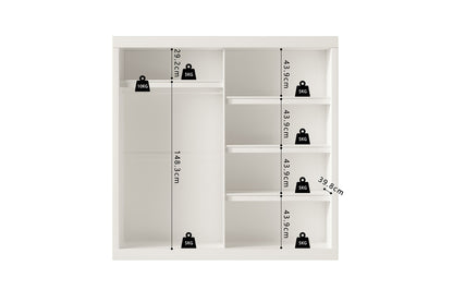 Wardrobe 'Mike' 2 Sliding Doors, 1 Mirror Door White (3c)