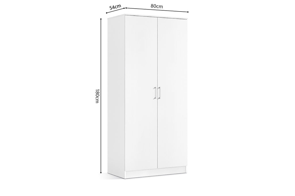 Kledingkast 'Ray' 2 deuren Wit