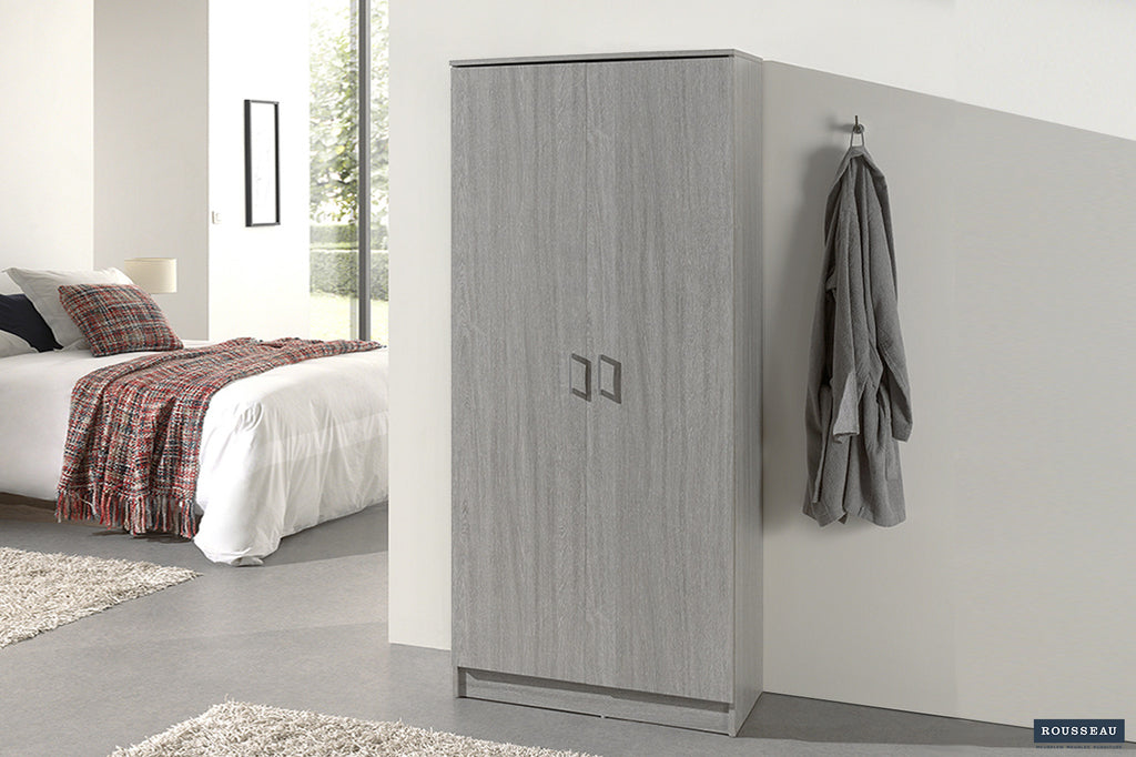 Opbergkast 'Ray' 2 deuren en 4 legplanken Grijze eik