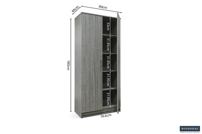 Opbergkast 'Ray' 2 deuren en 4 legplanken Grijze eik